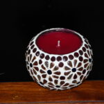 Round mosaic candle