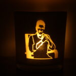 Puneeth rajkumar glass candle holder