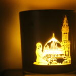 Mecca designed glass candle holder