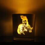 Radha krishna designed glass candle holder