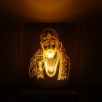 Sai baba designed glass candle holder