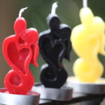 Couple with heart candle